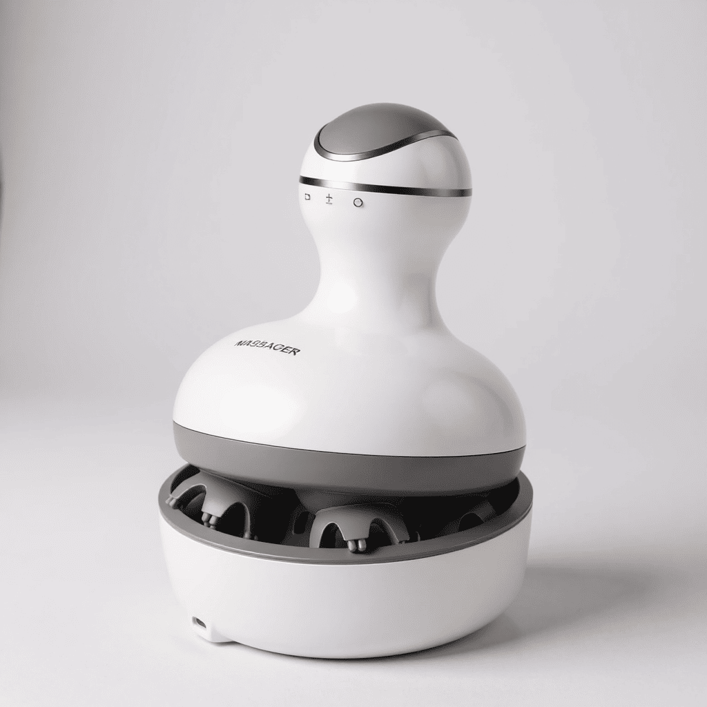 Raveksy Portable Scalp & Body Massager with 4 Interchangeable Heads